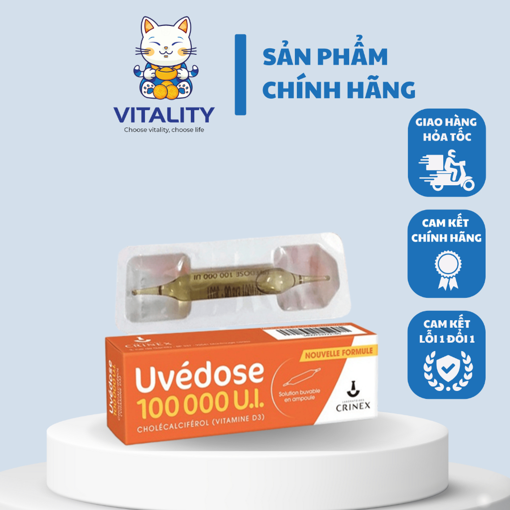 Vitamin D3 uvedose liều cao 100000 UI-1 của pháp liềuho 3 tháng bổ sung dưỡng chất cho bé