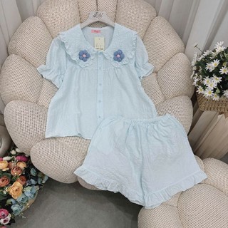 (MÃ 24) Sét bộ đùi Pyjama Đùi Xốp Đính Hoa Siêu Hot