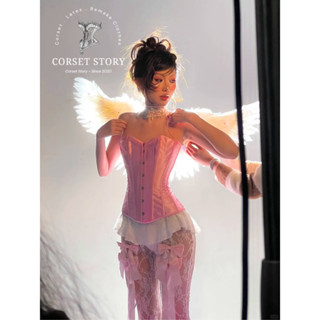  CORSET STORY - Thiên Thần Hồng babydoll  corset cúp ngực satin xương cá định hình ngực eo 