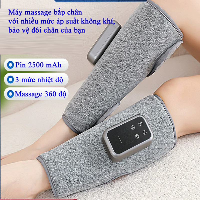 Máy massage làm giảm đau mỏi tê bì tăng cường lưu thông khí huyết bắp chân, Máy mát xa bắp chân sử dụng Pin sạc tiện lợi