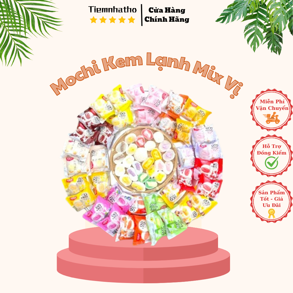 Bánh Mochi Kem Lạnh Vị Sầu Riêng/ Khoai Môn/ Sữa Đậu Nành/ Bơ/ Xoài. Bánh Mochi Tuyết Kem Tươi TiemN