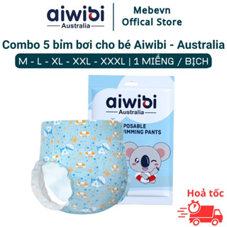  Combo 5 bỉm bơi cho bé Aiwibi của Australia bỉm đi bơi cho bé cao cấp không nặng tã khi bơi 