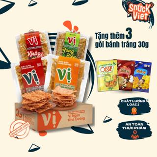[Mua 4 tặng 3] Combo 4 Túi Bánh tráng nướng nhiều vị (Mắm Ruốc, Sốt Tôm, Rong Biển, Khô Bò) - đặc sản Đơn Dương, Đà Lạt