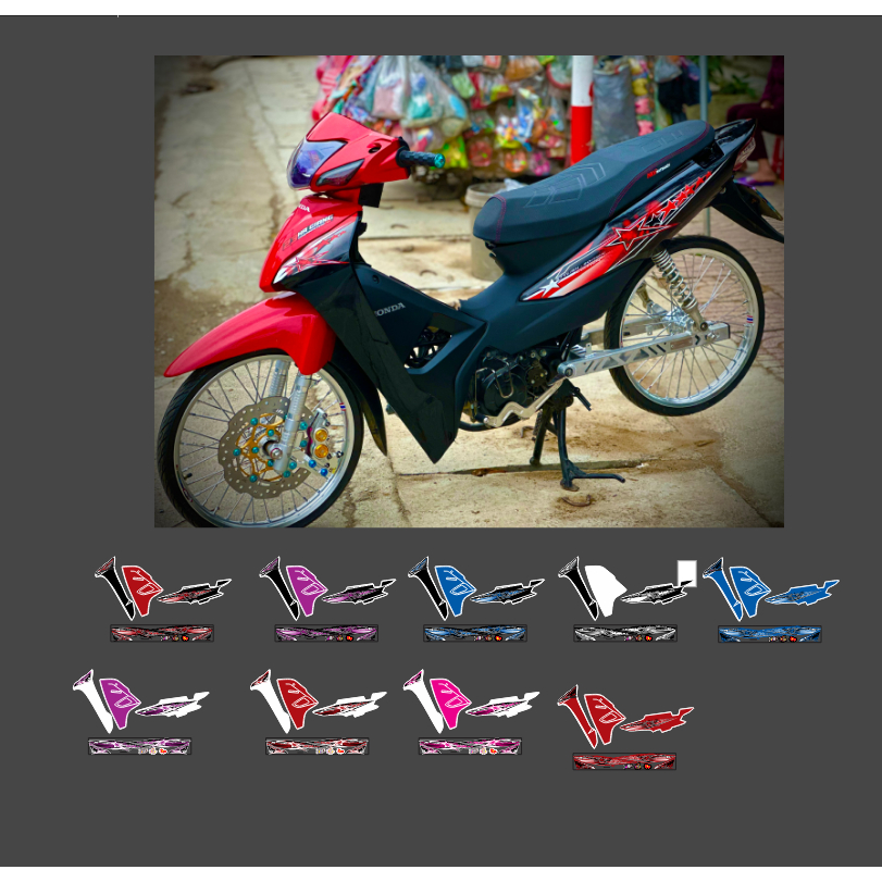 Tem ngôi sao dán xe wave 50cc 100cc và 110cc - chất liệu 3 lớp k phai màu k ố vàng
