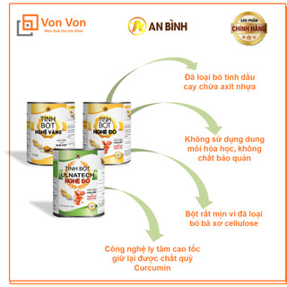 Combo 2 Hộp (1kg) Tinh Bột Nghệ Đỏ An Bình (Kiểm Nghiệm ATTP Và Chứng Nhận Của Viện)