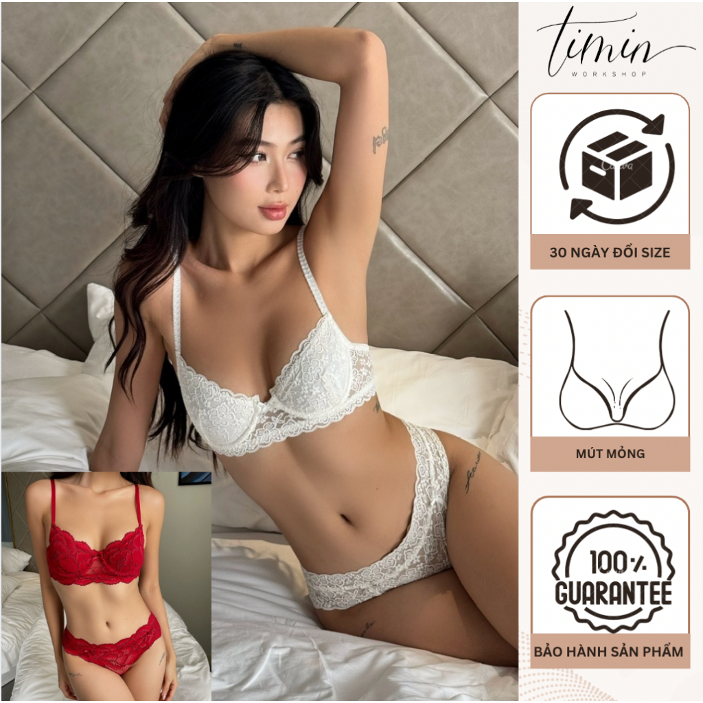Anna Set Nội Y Quyến Rũ Có Gọng Mút Gom Nâng Hàng Thiết Kế TIMIN WORKSHOP