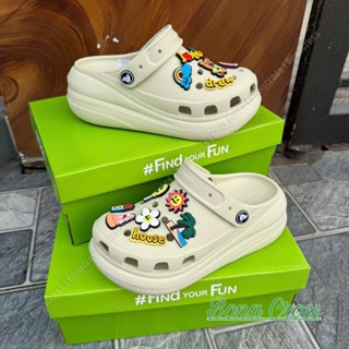 (TẶNG SẴN CHARM) CROSS CRUSH CLASSIC, DÉP CROSS ĐẾ CAO NỮ 2025