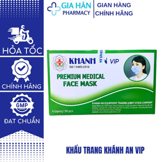 Combo 10 hộp  Khẩu trang y tế kháng khuẩn 4 lớp KHÁNH AN VIP H/50C