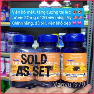  ❤️ Q3   Date 8 26  Bổ Mắt Thị Lực Lutein Xanh 20 mg 120 viên Puritan's Pride Lutigold Zeaxanthin Mỹ 