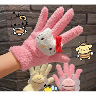 [ Hàng Mới ] Bao Tay Cừu Đính Hình Hello Kitty Siêu Dễ Thương Ủ Kem, Đi Nắng, Giữ Ấm