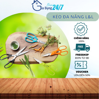 Kéo nhà bếp lock&lock f00098 - dài 22cm - cán nhựa chống trượt - gia dụng mini 247