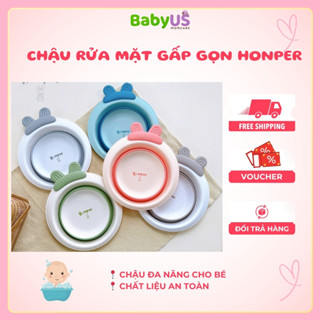 Chậu rửa mặt gấp gọn chậu đa năng hình thỏ 5 màu dễ thương cho bé [BabyUS]
