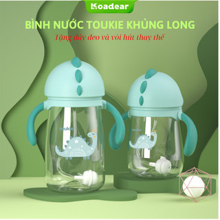 Bình Nước Toukie KHỦNG LONG Có Ống Hút Koadear Baby Nhựa Tritan