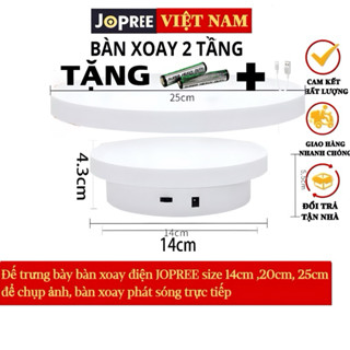 Bàn Xoay size 14cm, 20cm, 25cm trình chiếu, chụp ảnh, giới thiệu sản phẩm, phát sóng trực tiếp, dùng pin hoặc cắm điện