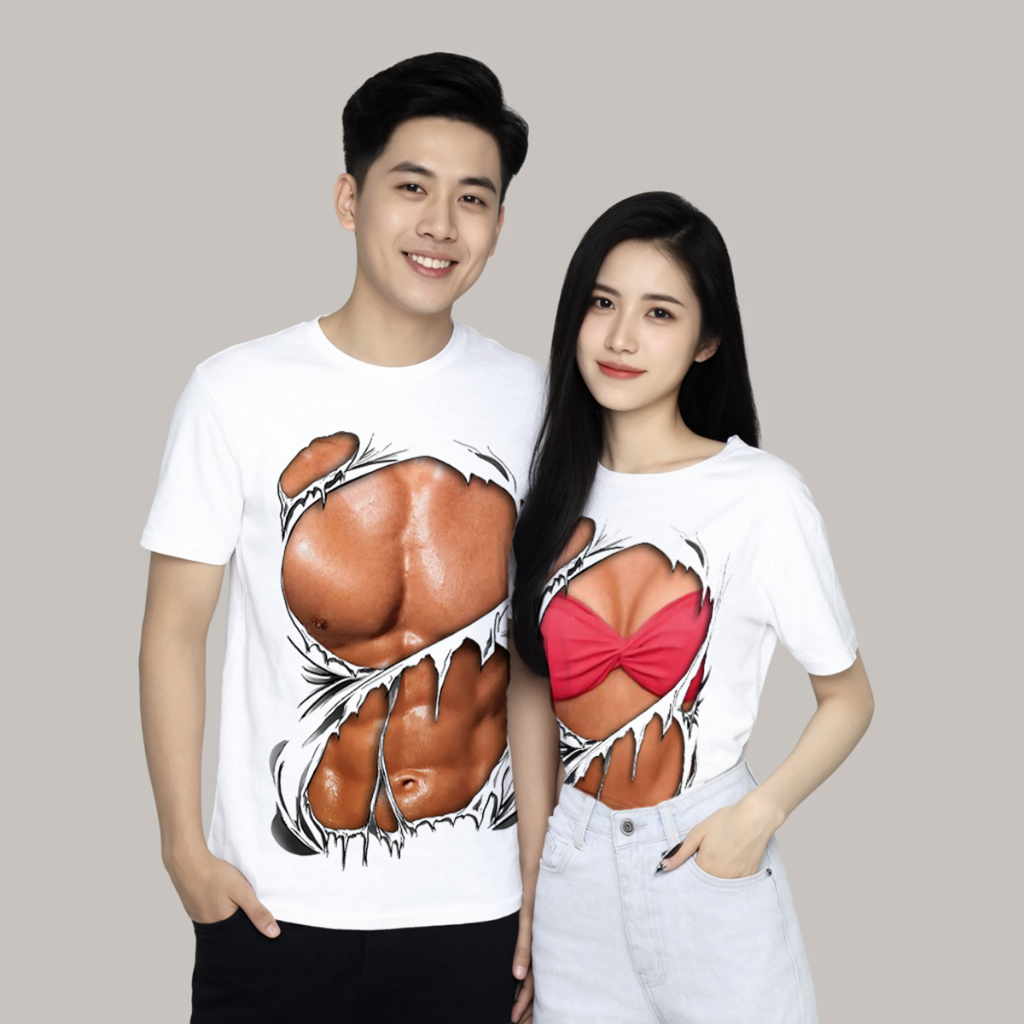Áo thun in Body 6 múi Nam Nữ