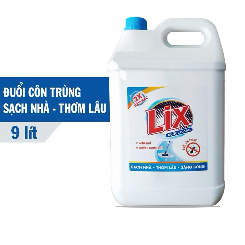 Nước lau sàn lix 9kg và 3,6 kg xua đuổi côntrùng .