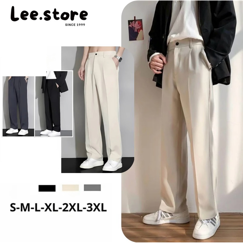 Quần Tây Nam Cao Cấp Quần Âu Nam Kiểu Ống Rộng Vải Dày Dặn Co Giãn Nhẹ Phong Cách Hàn Quốc Dễ Phối Đồ Lee.store