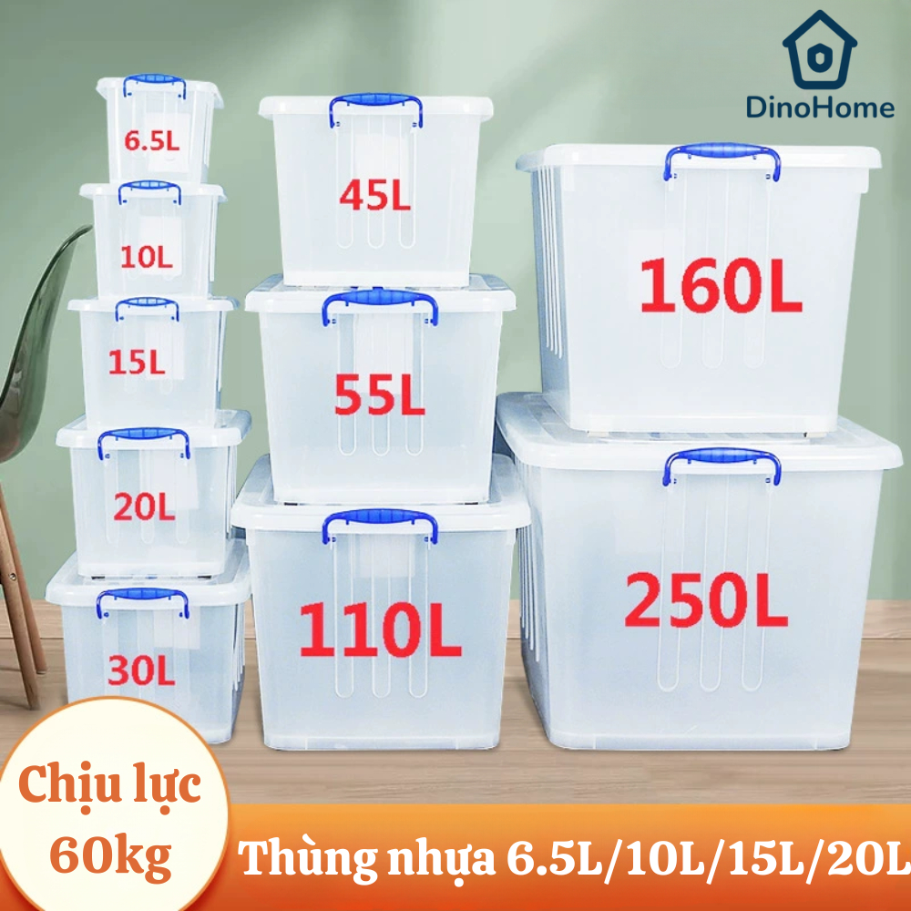 [ HOẢ TỐC] Thùng nhựa để đồ đa năng trong suốt 6,5L/10L/15L/20L