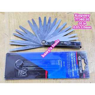 Thước căn lá dưỡng đo độ dày đo khe hở căn chỉnh cò xupap Kingtony 20 lá loại thẳng 77340-20 cỡ 0.05-1.0mm
