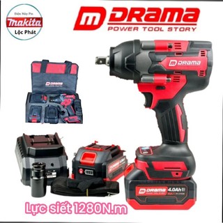 Máy khoan pin Siết bulông Drama D5598 lực siết lớn 1280N.m mạnh mẽ không chổi than