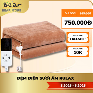 Chăn Đệm Điện Sưởi Ấm Cao Cấp Rulax Phong Cách Hàn Quốc, 2 Vùng Nhiệt Độc Lập (Bảo hành 12 tháng)