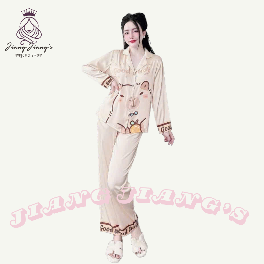 Bộ Pijama Lụa Latin Cao Cấp Sang Chảnh Jiang Jiang’s Chất Lụa Latin Hàng Loại 1 Siêu Mềm Mát L8