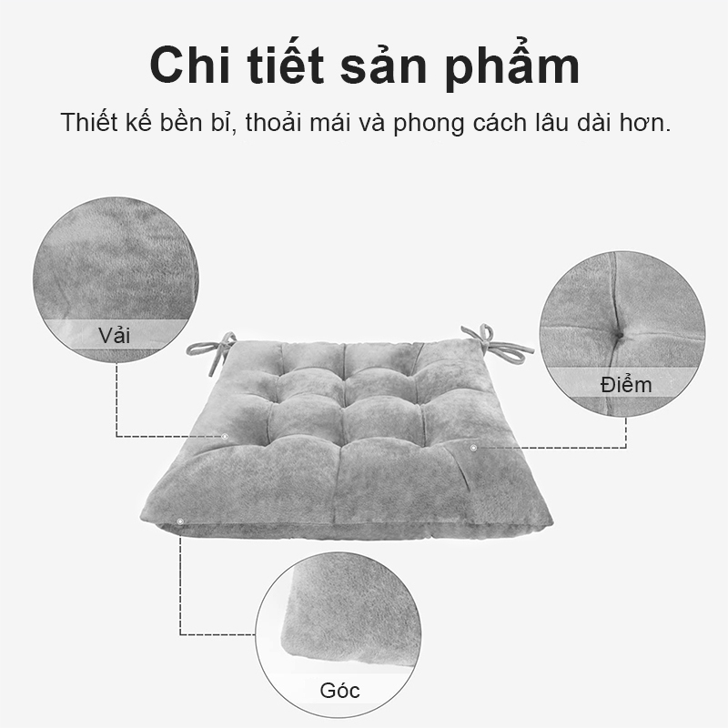 OOKAS Đệm lót ghế chống trượt Vải Nỉ nhung phong cách đơn giản hiện đại