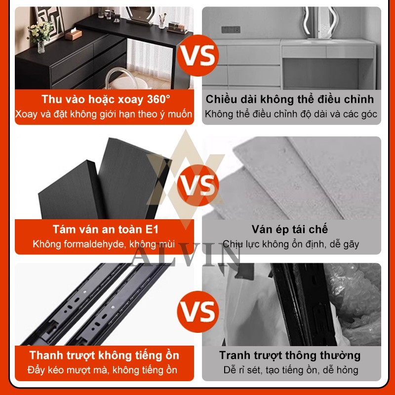 2025 Bàn trang điểm không gian làm việc kết hợpgỗ MDF chống ẩm giá rẻ dưới 1 triệu | BigBuy360 - bigbuy360.vn