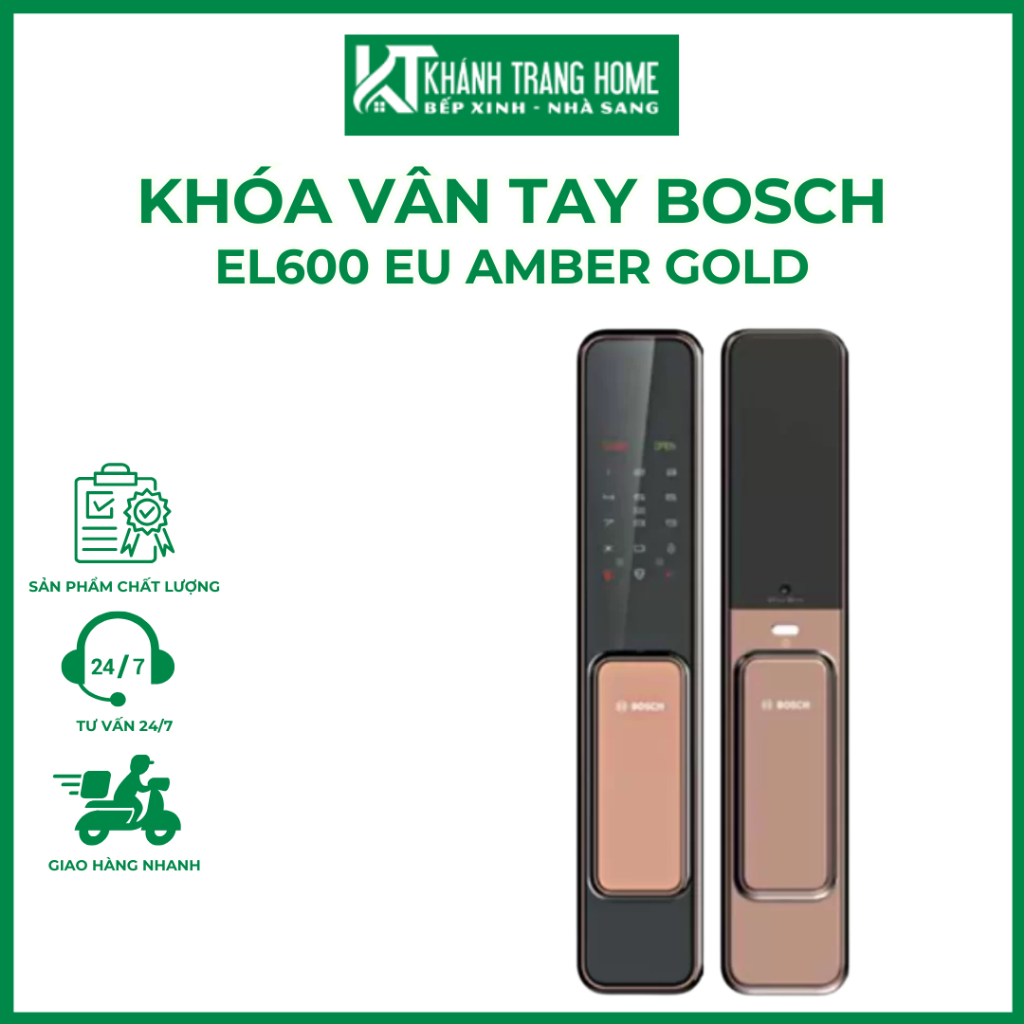Khóa vân tay BOSCH EL600 EU AMBER GOLD thương hiệu Đức xuất xứ chính hãng bảo hành 24 tháng - Khánh 
