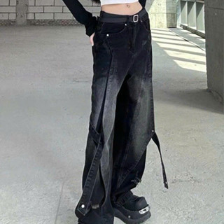 QUẦN JEAN NỮ ỐNG RỘNG LOANG MÀU PHỐI DÂY PHONG CÁCH CÁ TÍNH HIPHOP CHUẨN BOY PHỐ SÀNH ĐIỆU - DUBATI FASHION