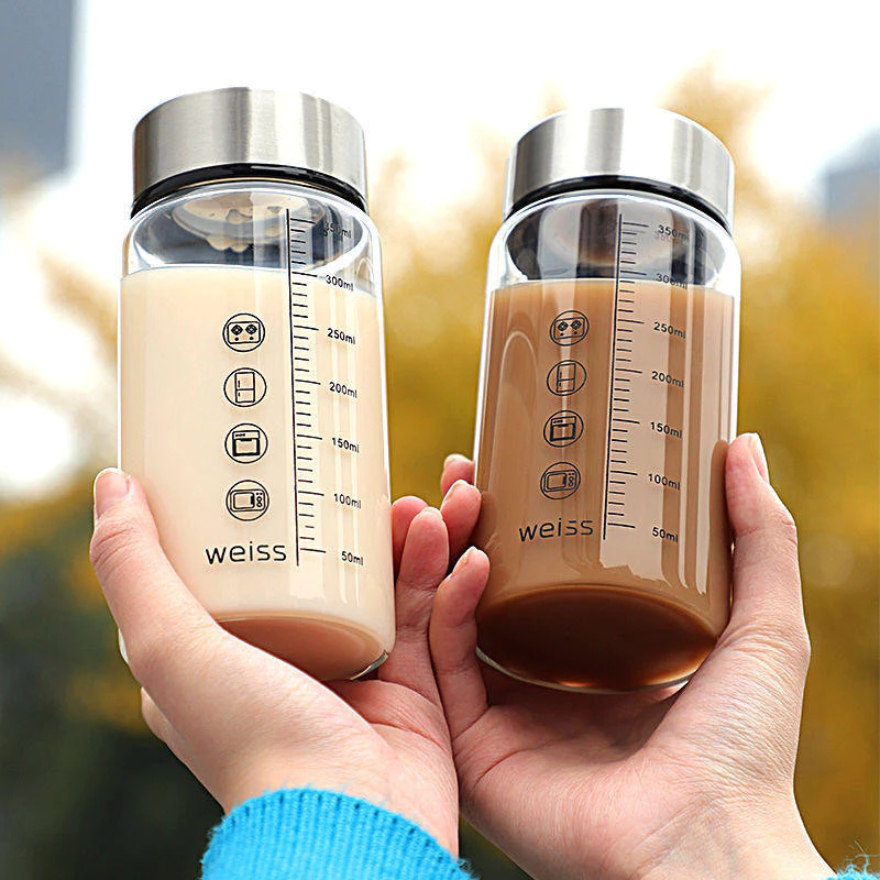 Chai Thủy Tinh Có Thang Chia Vạch Chịu Nhiệt Tốt Dung tích 350ml