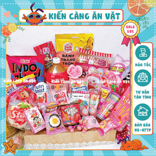 Bánh Kẹo Màu Hồng / Thế Giới Đồ Ăn Vặt Màu Hồng, Concept Trang Trí Giỏ Quà Bánh Kẹo