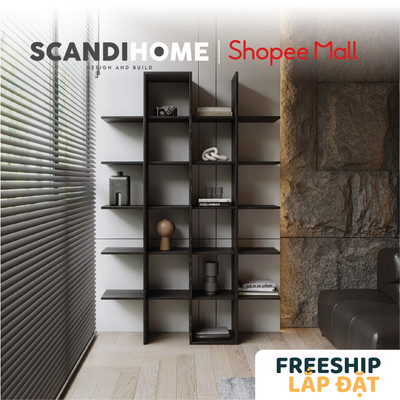 ROBECCA, Kệ kệ để đồ SHE_170, khoan tường cố định 120x30x180cm, kệ gỗ Scandi Home