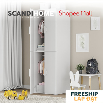 ZANOTTA, Tủ quần áo treo 2 tầng WAR_011, 60x57x181cm, tủ đựng quần áo Scandi Home