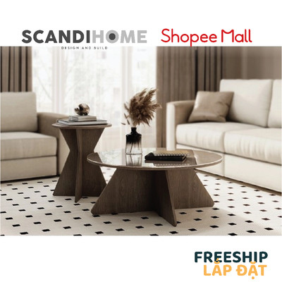 YONA, Coffee Table - Bàn cà phê, Bàn trà sofa phòng khách DEK_116,  85x85x41cm, bàn sofa Scandi Home