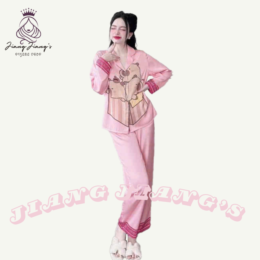 Bộ Pijama Lụa Latin Cao Cấp Sang Chảnh Jiang Jiang’s Chất Lụa Latin Hàng Loại 1 Siêu Mềm Mát L9