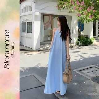  Đầm Maxi Dáng Dài Hoạ Tiết Kẻ Sọc Váy Yếm Hở Lưng Thời Trang Mùa Hè Đi Biển Dạo Phố 