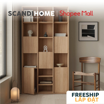 DECI, Kệ sách, kệ để đồ SHE_139, 97x30x180cm, kệ gỗ Scandi Home