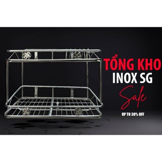 [Tổng Kho Inox SG] Kệ Úp Chén 2 Tầng Inox - Kệ Chén Treo Tường 2 Tầng Inox