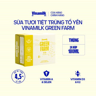 Thùng 24 hộp Sữa tươi tiệt trùng chứa tổ yến Vinamilk - hộp 180ml