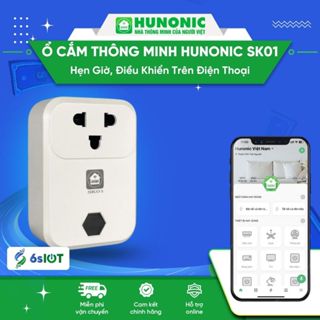 Ổ Cắm Điện Wifi Thông Minh Hunonic SK01, Hẹn Giờ Bật Tắt Từ Xa Trên Điện Thoại, Điều Khiển Giọng Nói