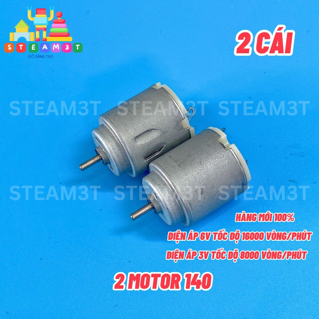 2 Motor mini tốc độ cao 140 3V - 6V - 15000 vòng xe đồ chơi DIY mô hình - LK0006