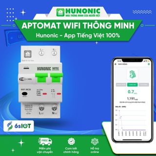 CB Aptomat Cầu Dao WiFi Thông Minh Hunonic Notec 40A,63A,80A Điều khiển Từ Xa, Đo Điện Năng Tiêu Thụ