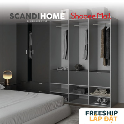JAM, Tủ quần áo , tủ lưu trữ WAR_092, 263x59x200cm, tủ đựng quần áo Scandi Home