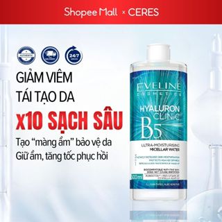 Nước Tẩy Trang Eveline B5 3in1 500ml Micellar Water Làm Sạch, Giữ Ẩm Và Dưỡng Mềm Da