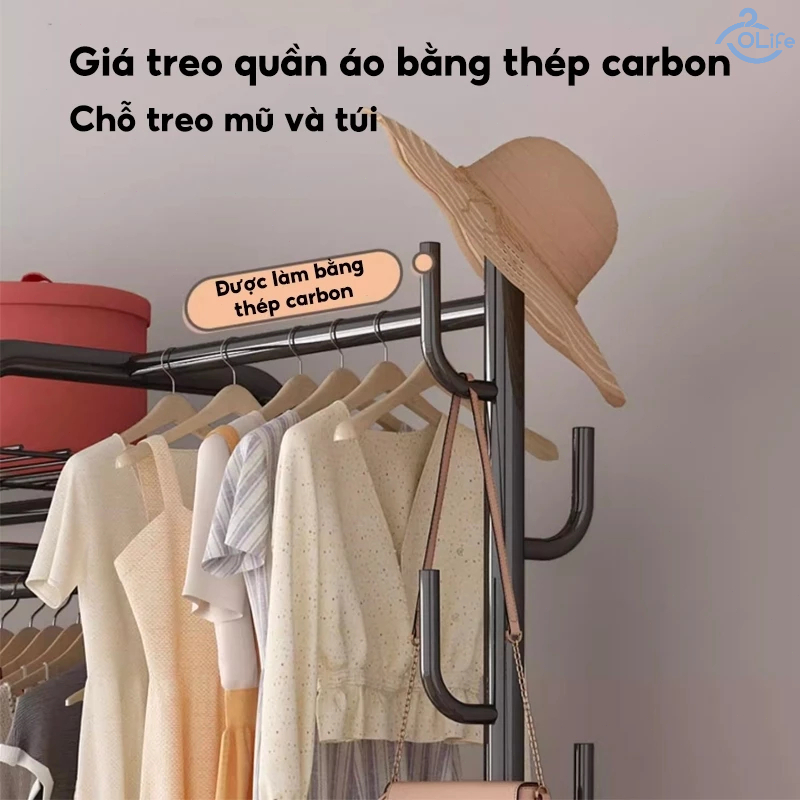 OLife Giá treo quần áo chất lượng cao Kệ treo quần áo Chống gỉ Sào treo quần áo Di chuyển dễ dàng | BigBuy360 - bigbuy360.vn