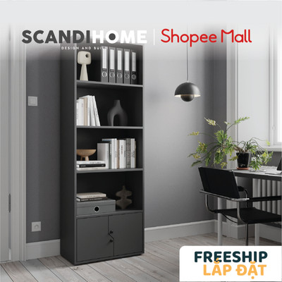 KARA, Kệ kệ để đồ đồ dùng SHE_138, 65x35x185cm, kệ gỗ Scandi Home