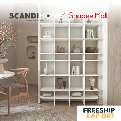 EMMA, Kệ trưng bày đồ dùng, kệ sách SHE_157, 120x28x180cm, kệ gỗ Scandi Home