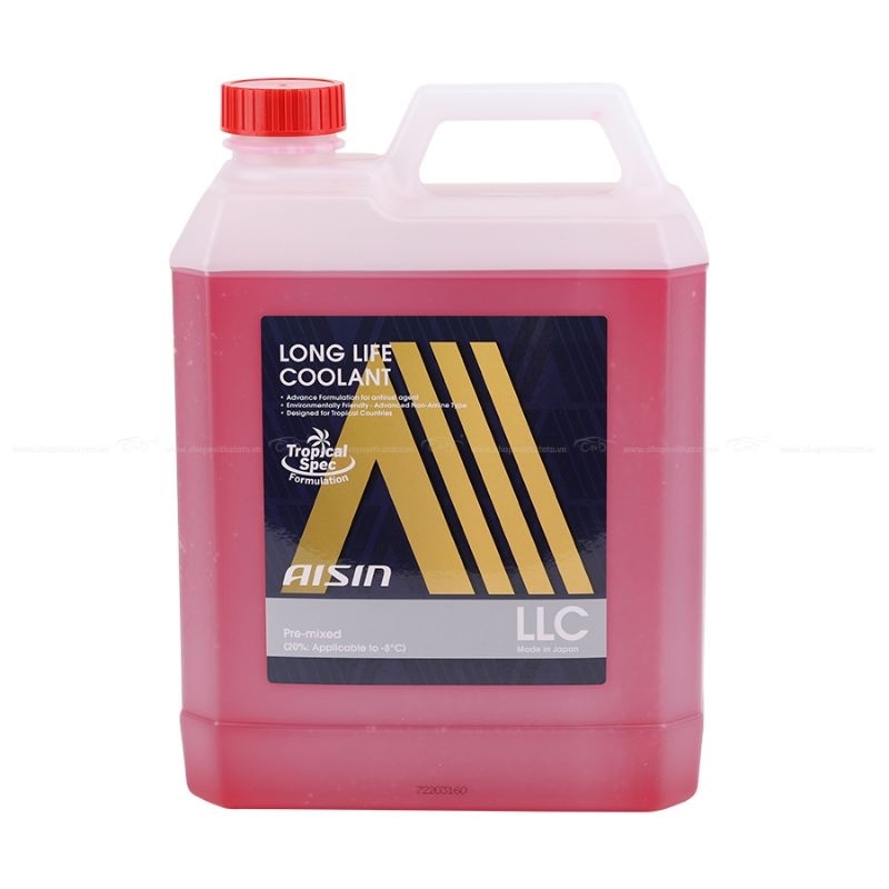 Nước Làm Mát Động Cơ AISIN LLC Màu Đỏ/Xanh - Long Life Coolant Chống Đông Gỉ (1 Lít & 4 Lít)
