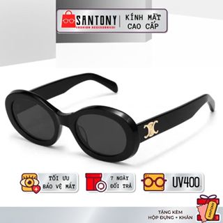 Kính Mát Nữ Oval SANTONY Dáng Mắt Bầu Dục Gọng Bản To Sang Chảnh Thời Trang
